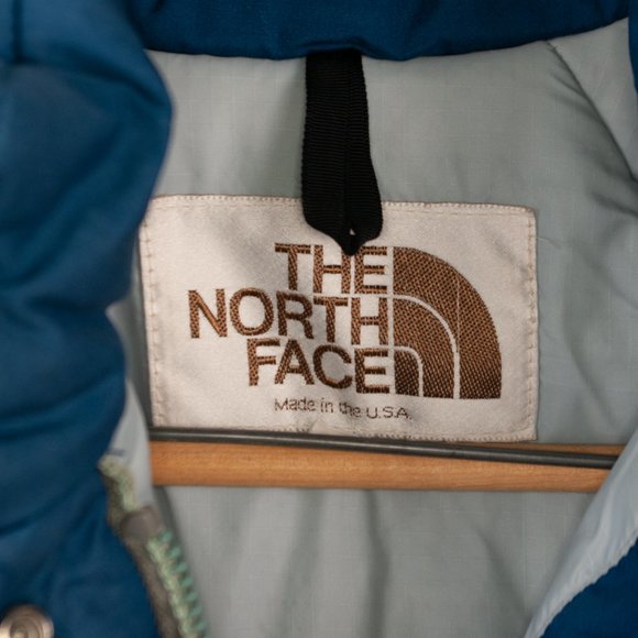 Vintage 80s The North Face Blue Poly Fill Jacket- Brown Label, Made in USA - Picture 3 of 14